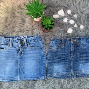 LOT OF 2 GIRLS MINI JEAN SKIRTS